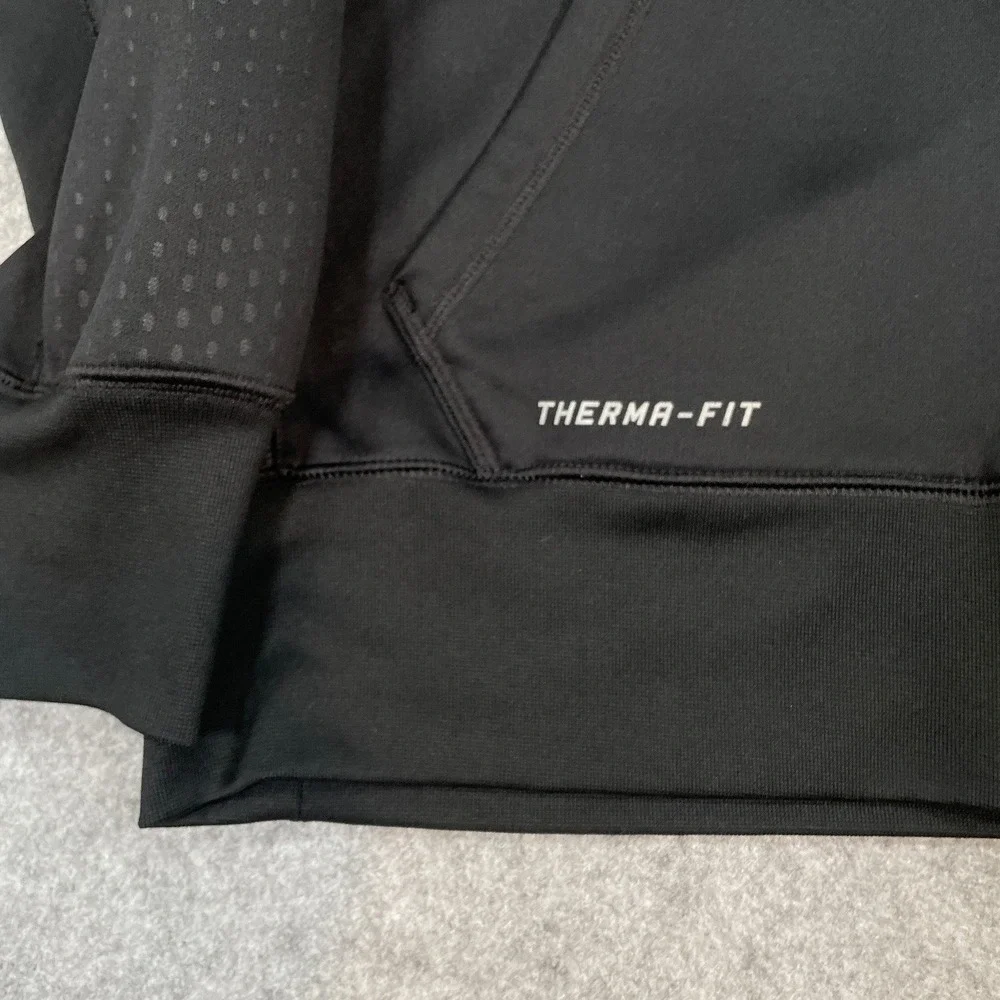Nike Therma-Fit Mens Hoodie Sweatshirt L Black performance fabric